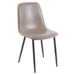 silla penafiel metal similpiel vintage gris