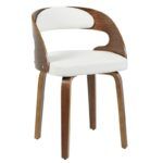 sillon loarre fijo madera similpiel blanca