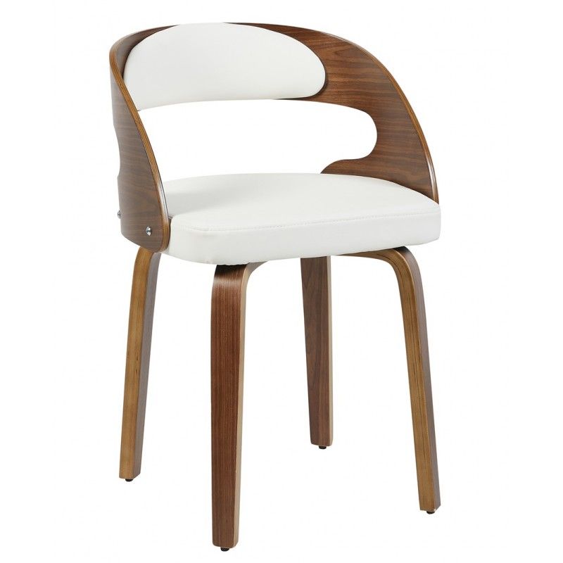 sillon loarre fijo madera similpiel blanca