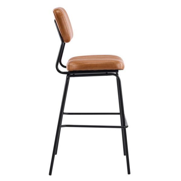 taburete nuremberg metal similpiel marron (1)