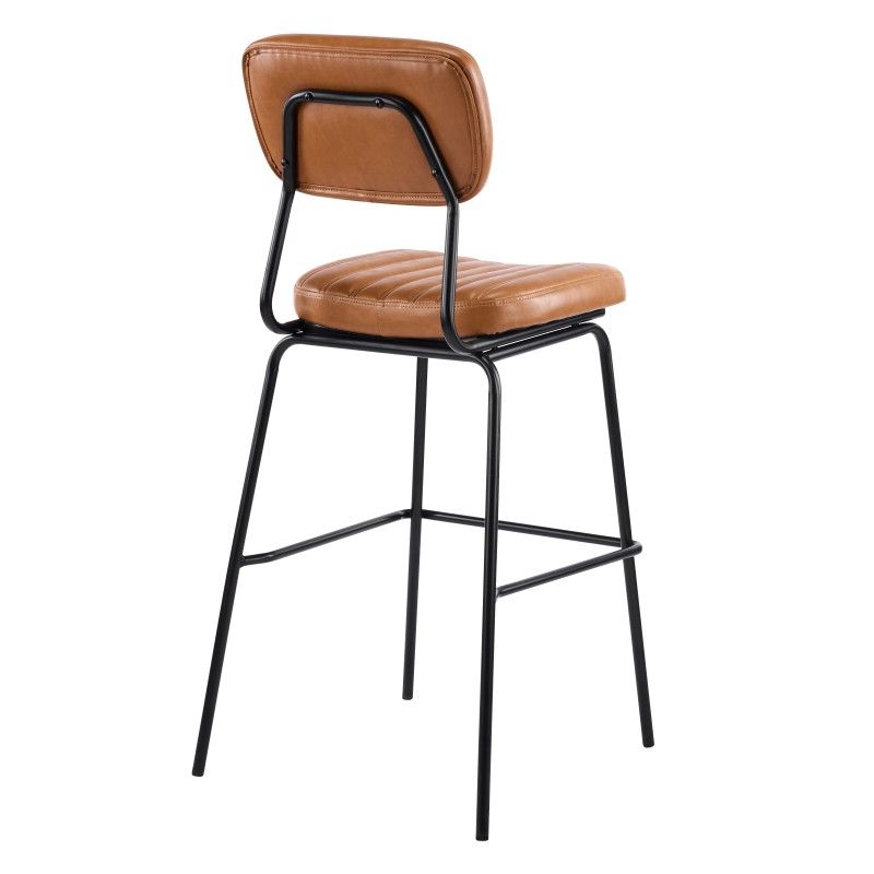 taburete nuremberg metal similpiel marron (2)
