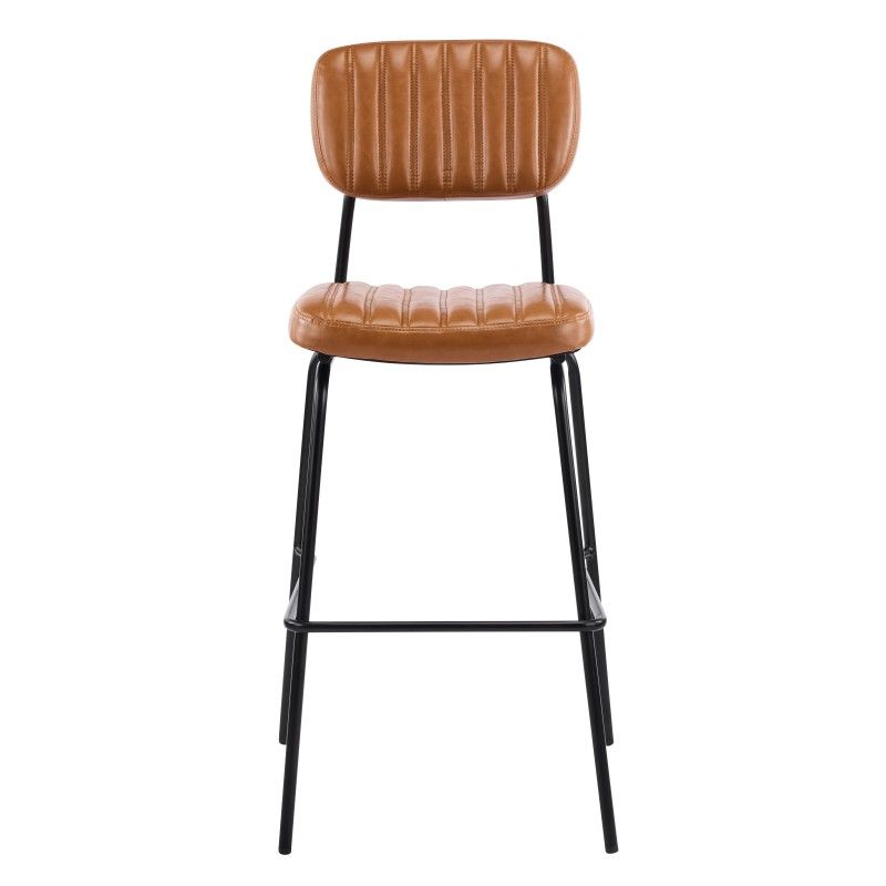 taburete nuremberg metal similpiel marron