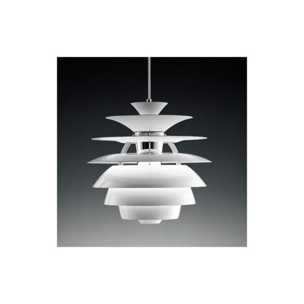 lampara cygny aluminio blanca 40 cms de diametro