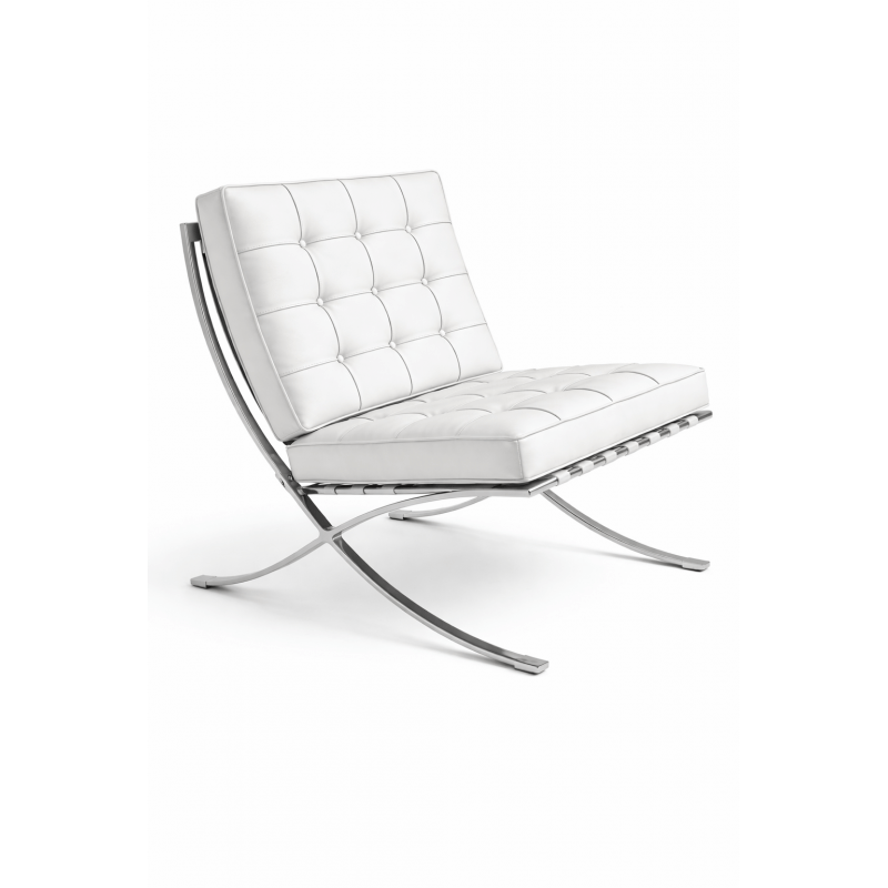 silla barna t diseno acero inoxidable similpiel blanca