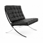 silla barna t diseno acero inoxidable similpiel negra
