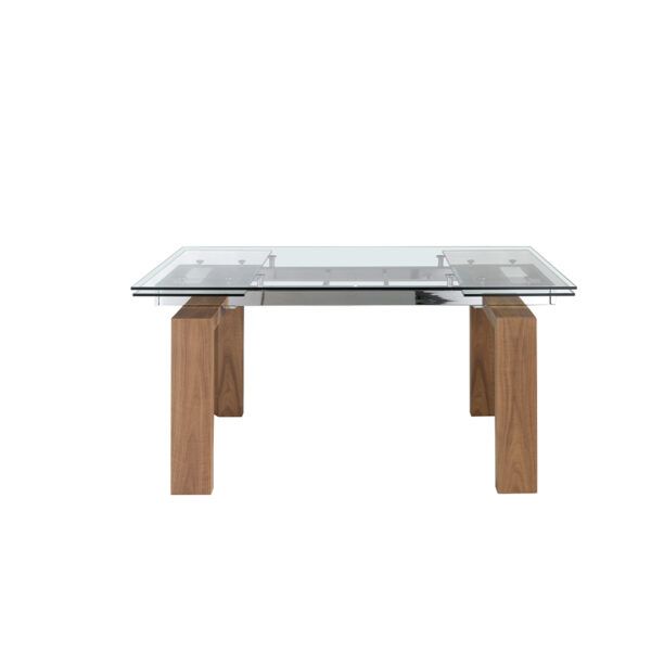 1007 mesa comedor extensible moderna cristal templado nogal dining table angel cerda 4