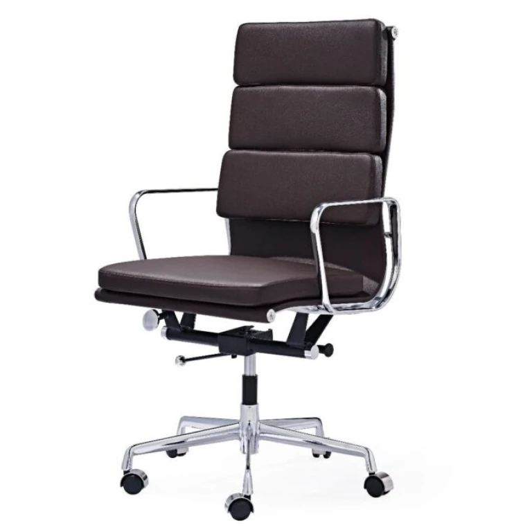 Eames Soft Pad High Back EA219 Office Chair Replica – Dark Brown Leather 768x768