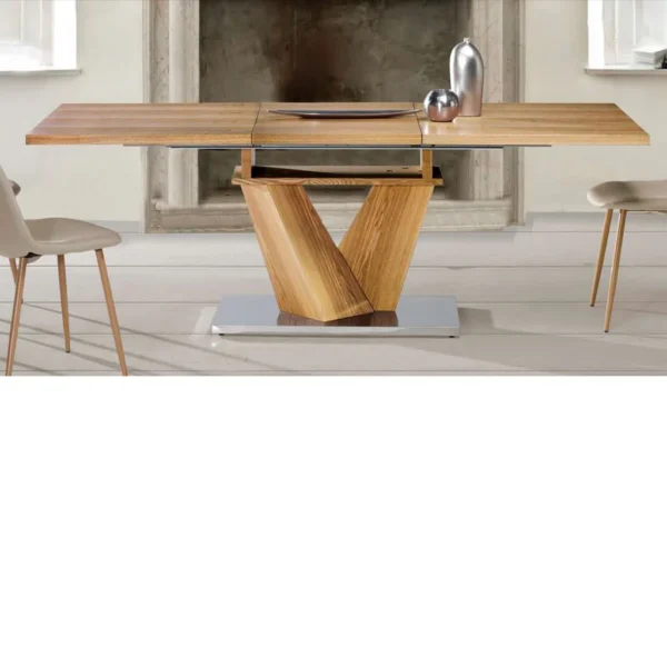 mesa comedor extensible rectangular pie v chapa madera fresno natural base acero central moderna diseno 4 1024x1024 mesa comedor extensible rectangular pie v chapa madera fresno natural base acero central moderna diseno 4 1024x1024