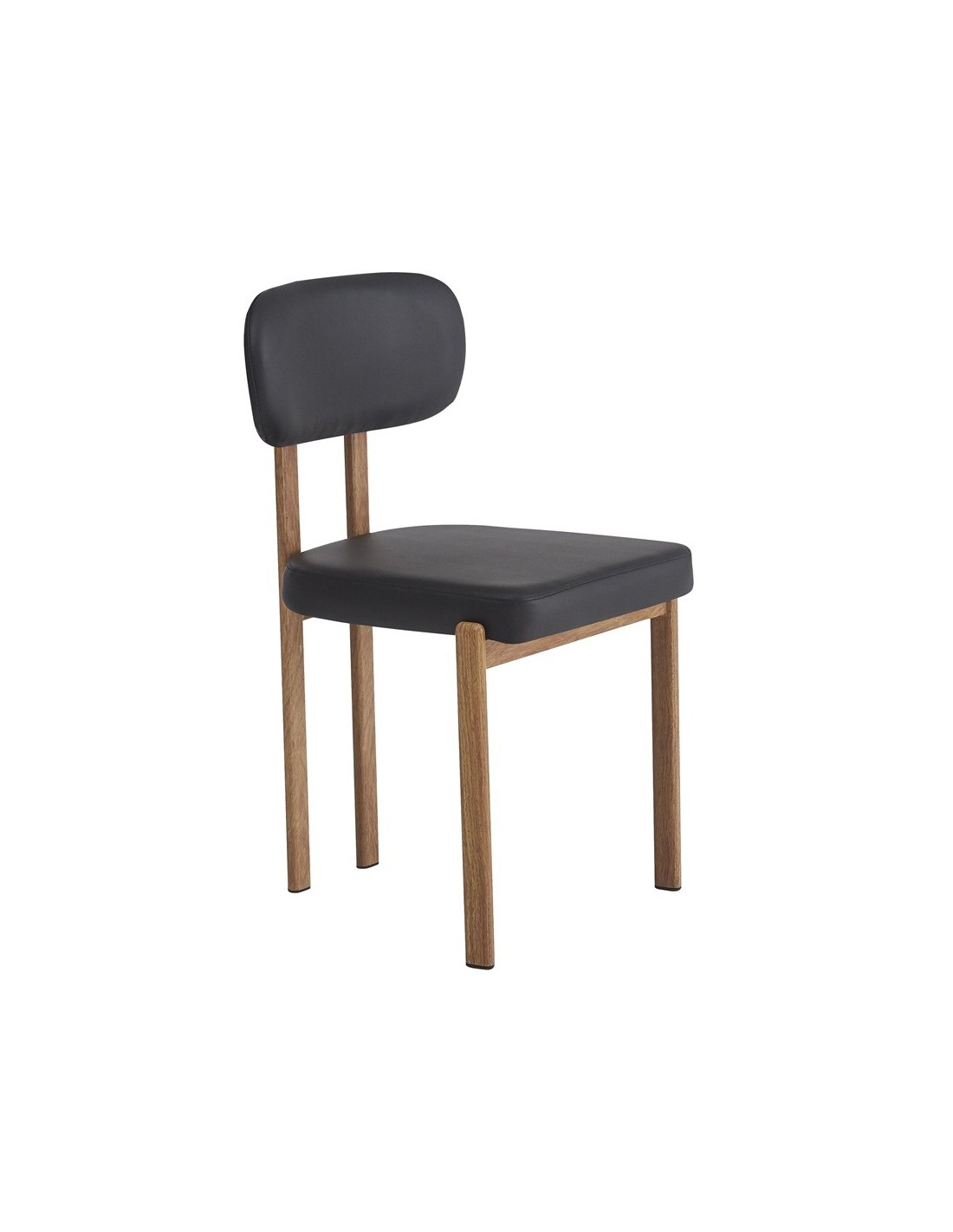 silla mesina metal acabado de color madera similpiel negra (1)