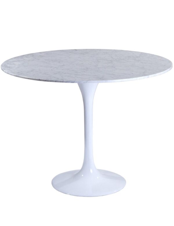 mesa tul fibra de vidrio marmol blanco 100 cms de diametro