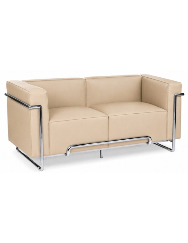 sofa venetto 2 plazas acero inoxidable similpiel beige sofa venetto 2 plazas acero inoxidable similpiel beige