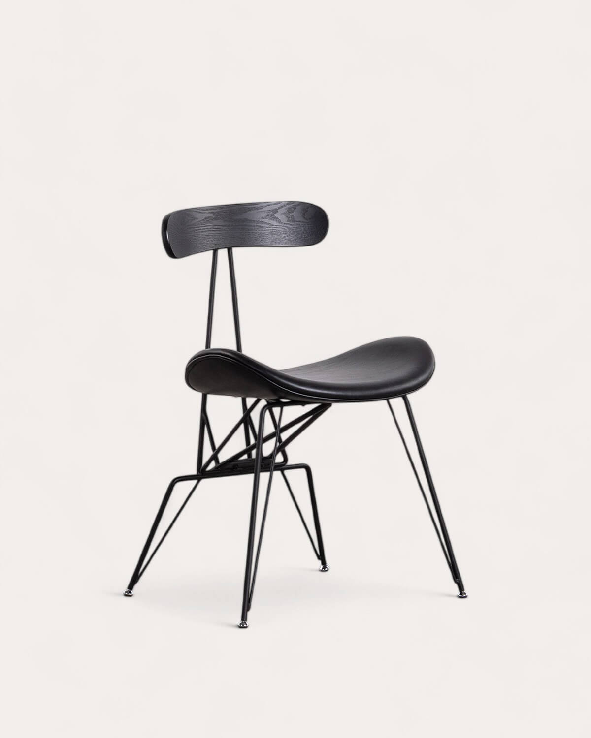 pack 4 sillas de comedor de polipiel y madera brunela