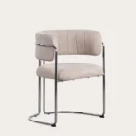 pack 4 sillas de comedor de tela y metal petra