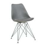 silla bella su cromada carcasa y cojin gris oscuro
