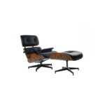 sillon lounge chair similpiel negro madera palisandro