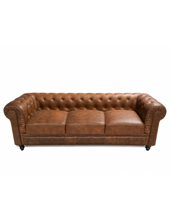 sofa chester 3 plazas similpiel cuero viejo