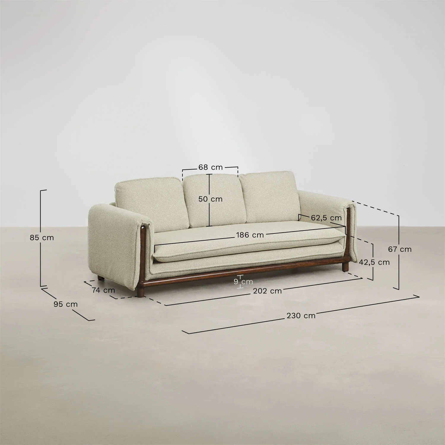 sofa de 3 plazas en boucle y madera de caucho pablian.JPG 2