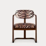 silla de comedor de madera de caucho y tela vitier