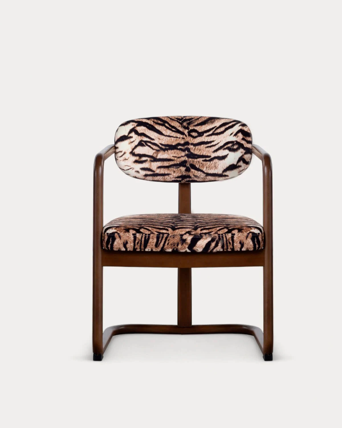 silla de comedor de madera de caucho y tela vitier