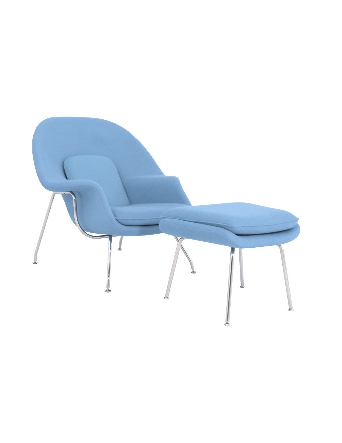 sillon con ottoman wow fibra de vidrio acero inoxidable tejido cachemir azul claro (1)
