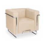 sillon venetto acero inoxidable similpiel beige