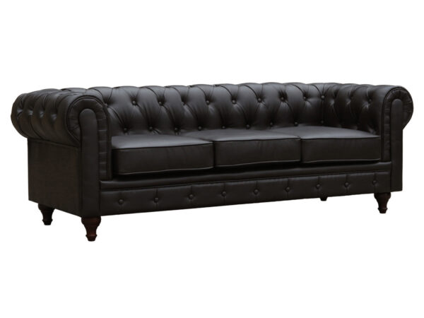 sofa chesterfield aliza 3 plazas marron