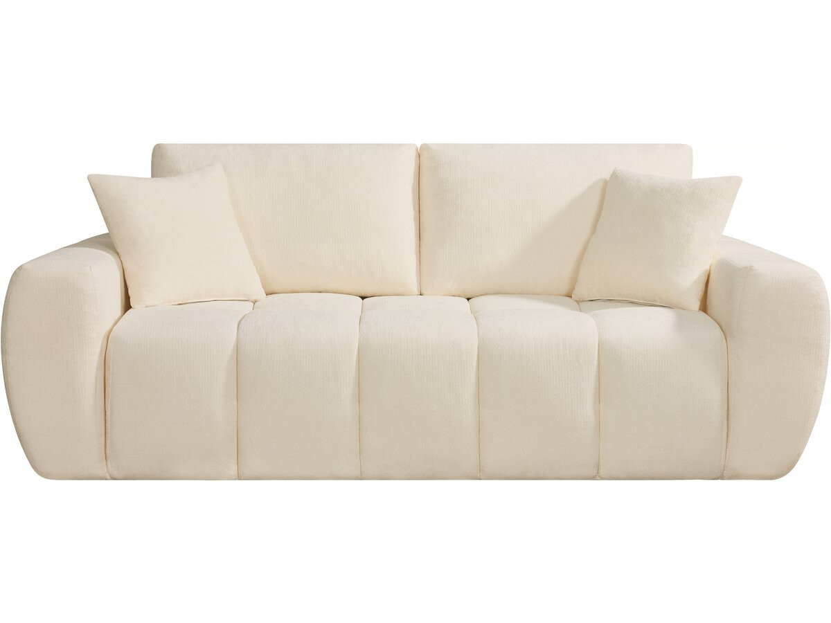 sofa recto leonie en tejido burbuja 3 plazas beige