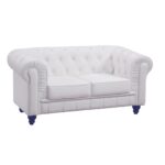 sofa chester 2 plazas similpiel blanca