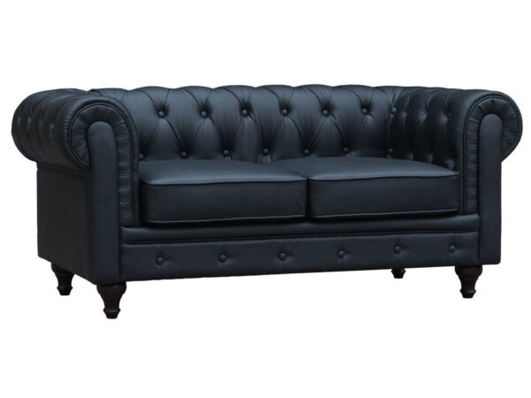 sofa chesterfield aliza 2 plazas negro