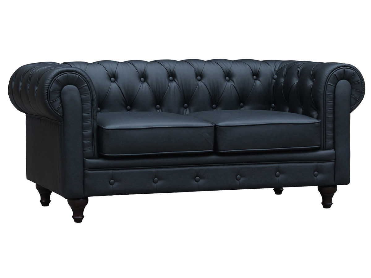 sofa chesterfield aliza 2 plazas negro